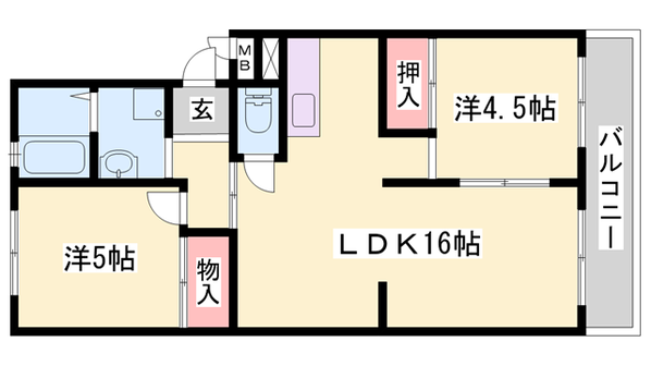 西新町駅 徒歩5分 1階の物件間取画像